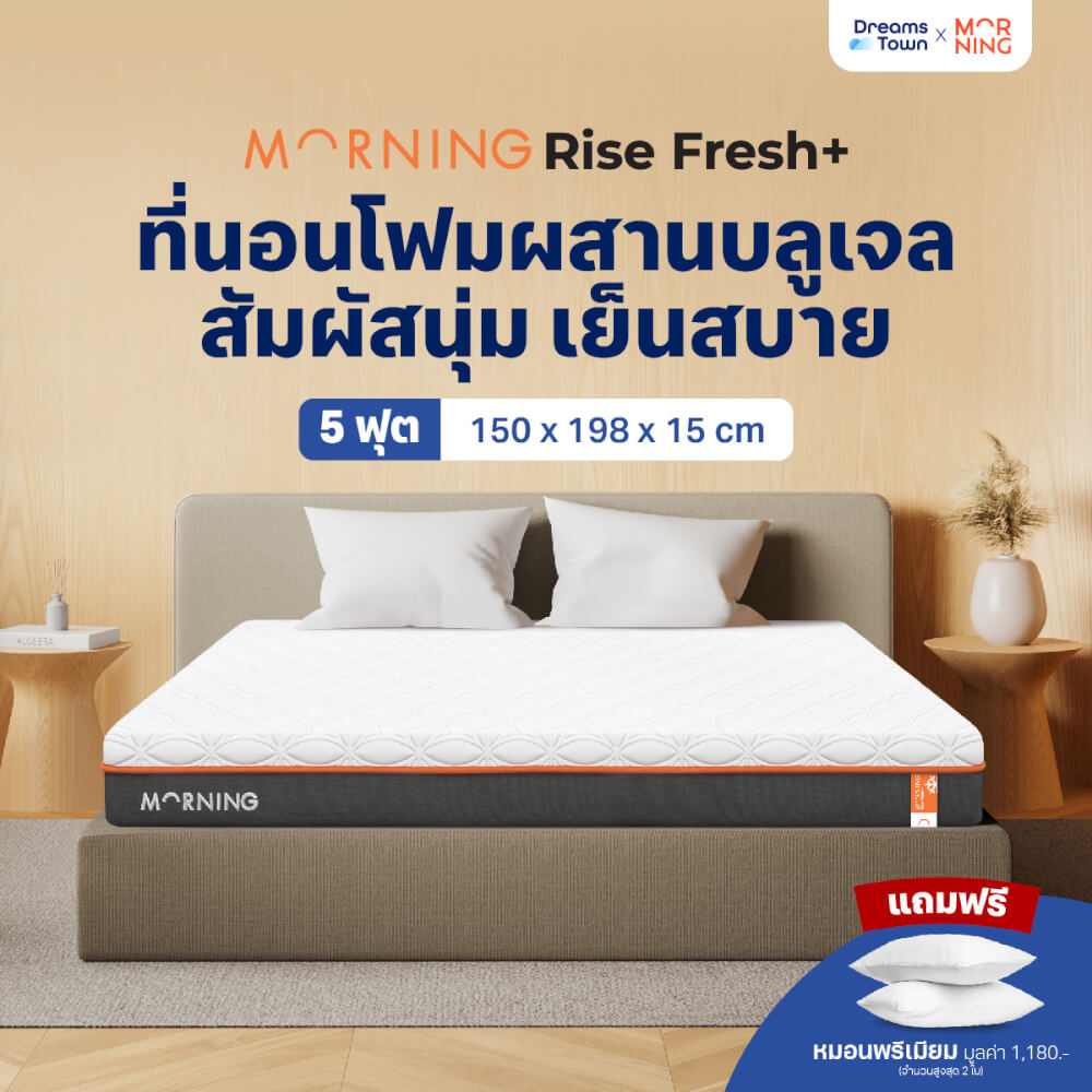 ทีนอนโฟมพรีเมียม 5 ฟุต MORNING SLEEP RISE FRESH+_10